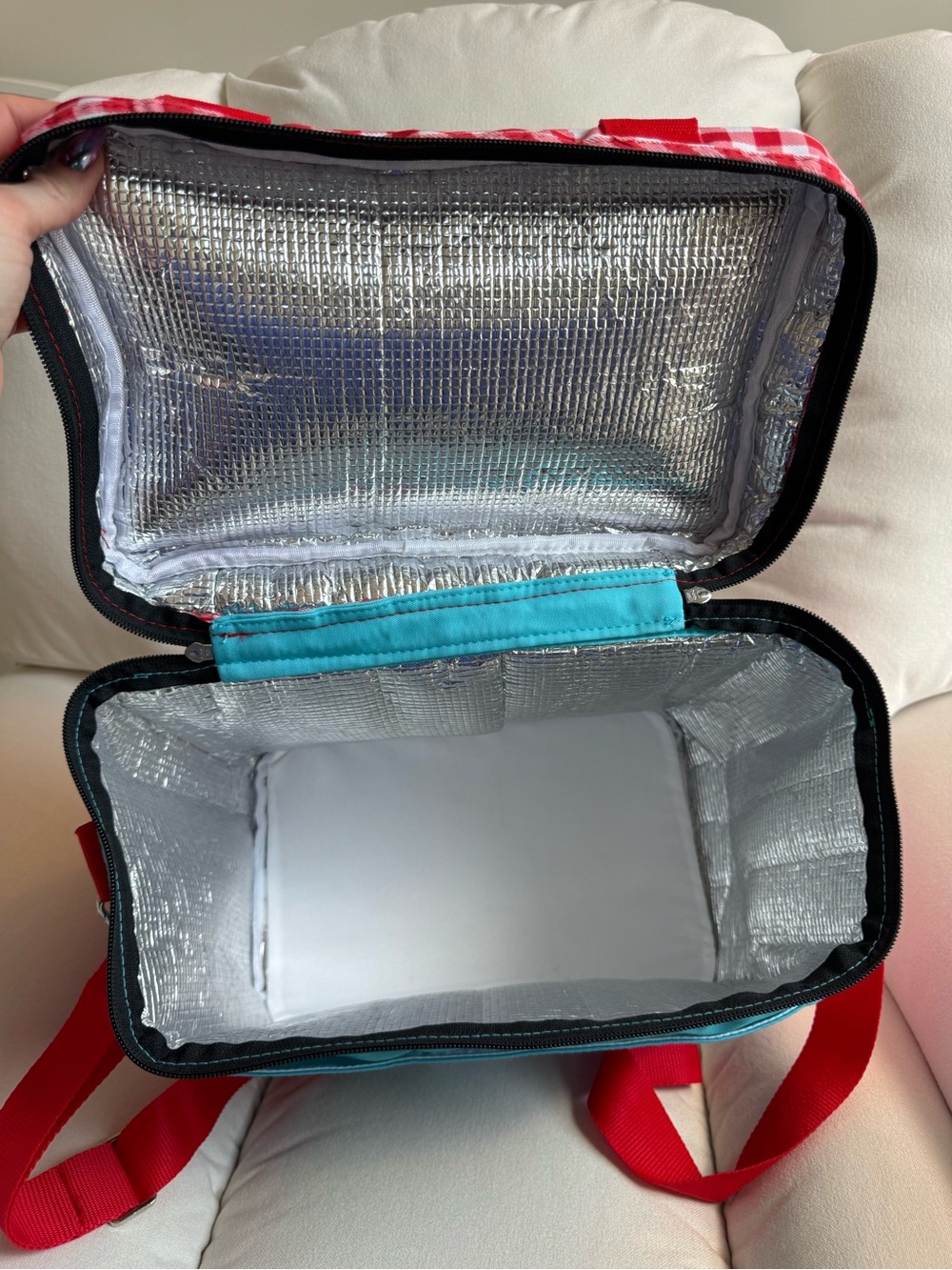 Disney Mickey & Minnie’s Runaway Railway Red Checkered Picnic Cooler & Blanket - Picture 7 of 11
